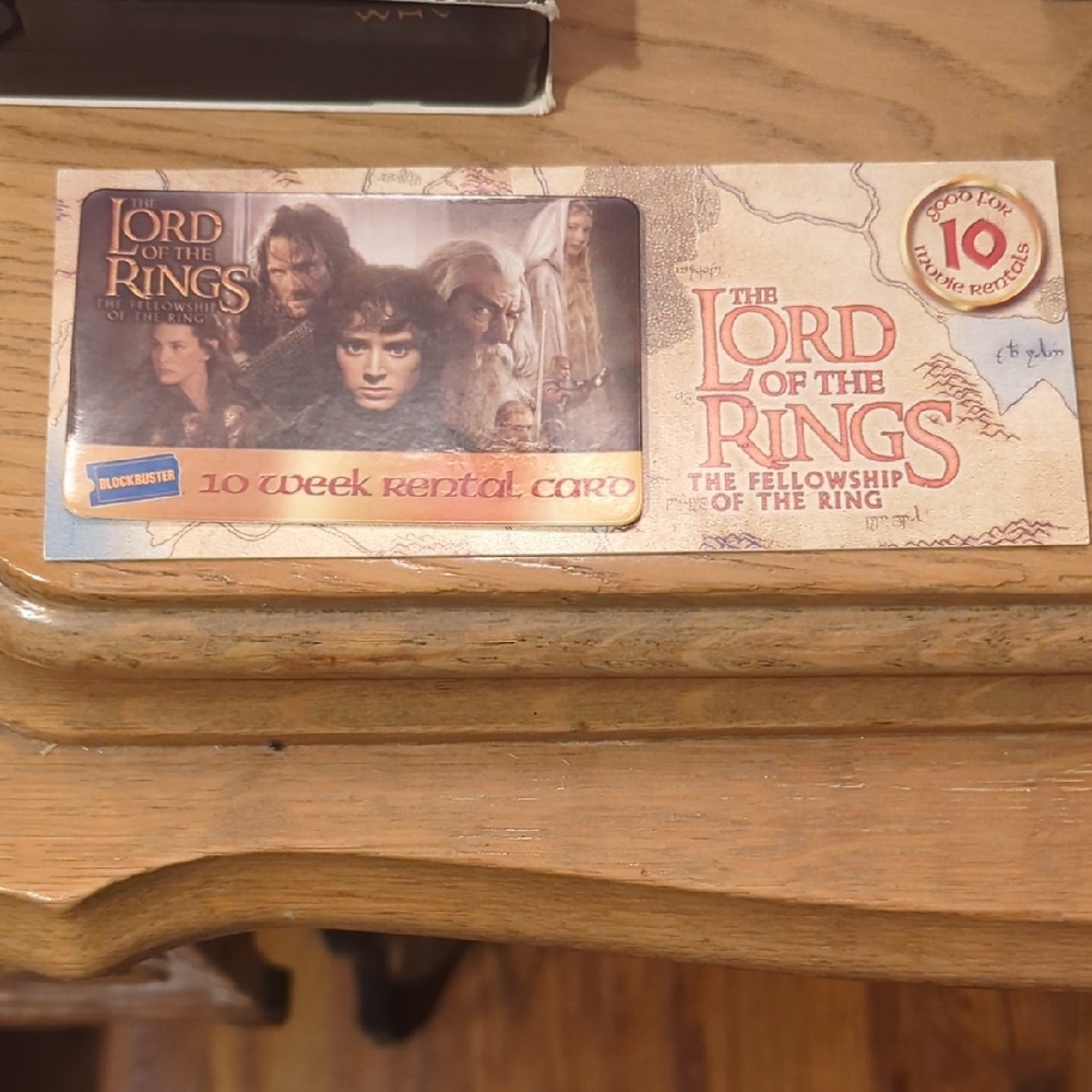 Lord of the Rings 10 Week Rental Card